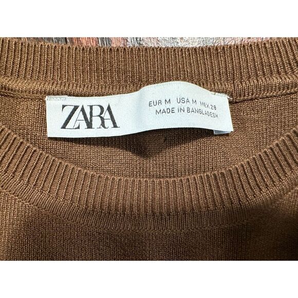 Zara Brown Cropped Tank Top Size Medium - Picture 5 of 5